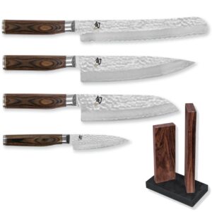 Set 4 coltelli Kai Tim Malzer completo di ceppo magnetico Kai