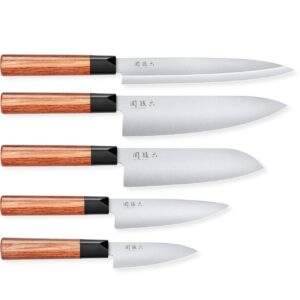 Set 5 coltelli Kai Seki Magoroku Redwood