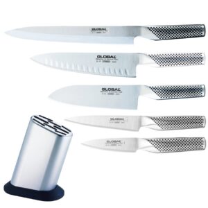 Set 5 coltelli Global Serie G + Ceppo portacoltelli Global