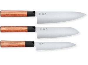 Set 3 coltelli Kai Seki Magoroku Redwood