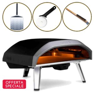 Set forno pizza Koda 16 Ooni + Pala 30 cm + rotella taglia pizza + spazzola pulizia