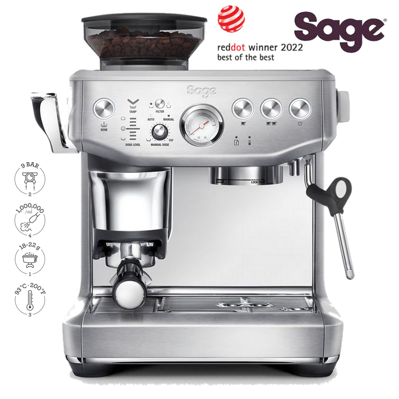 Sage macchina da caffè The Barista Express Impress SES876BSS4EE01 - immagine 2