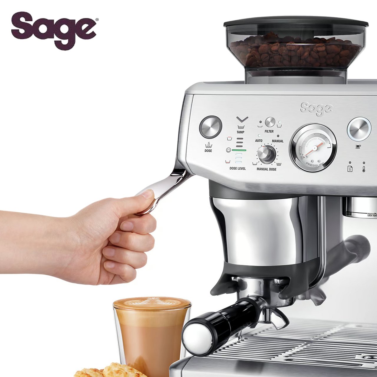 Sage macchina da caffè The Barista Express Impress SES876BSS4EE01 - immagine 4