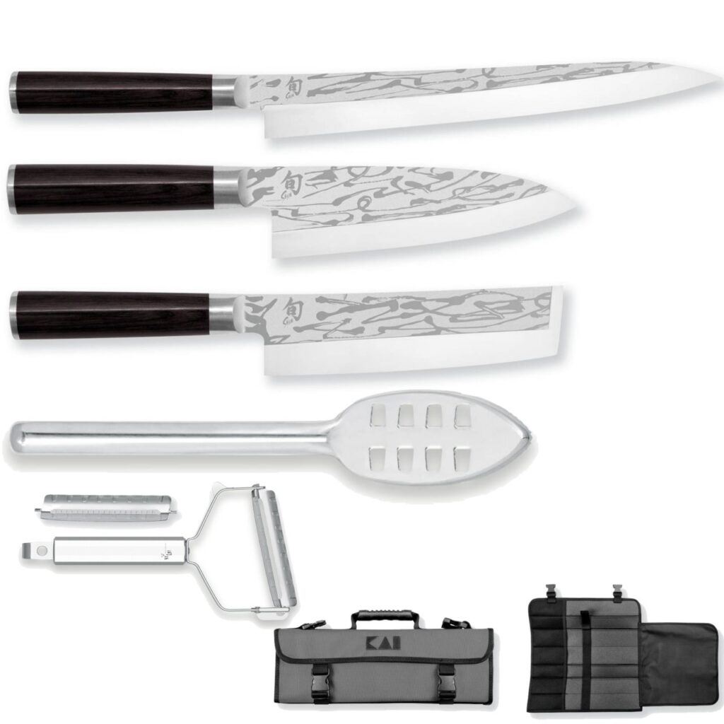 Set 3 coltelli Kai Pro Sho e kit di accessori