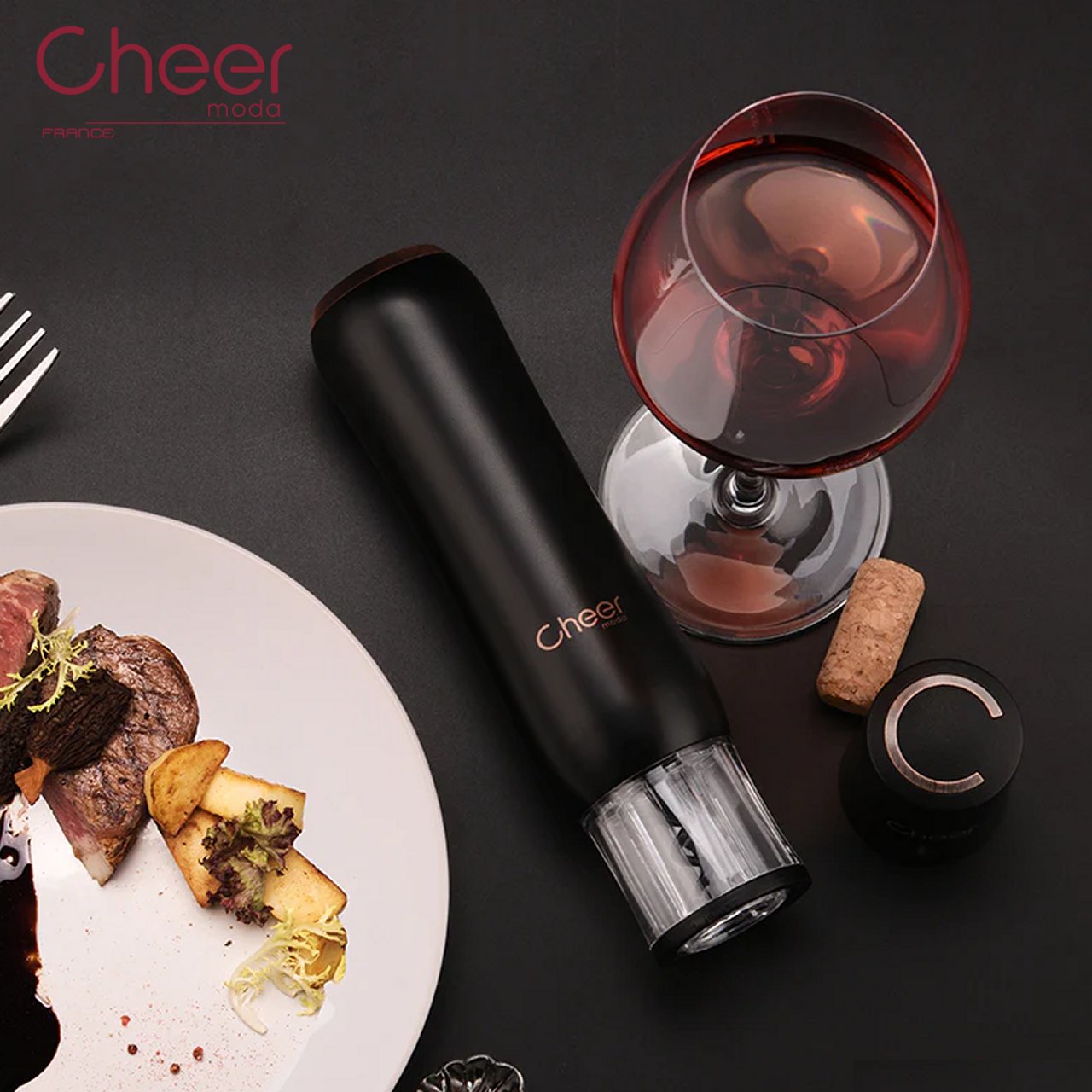 Pure apribottiglie elettrico automatico ricaricabile Cheer Moda CH43749 - immagine 9