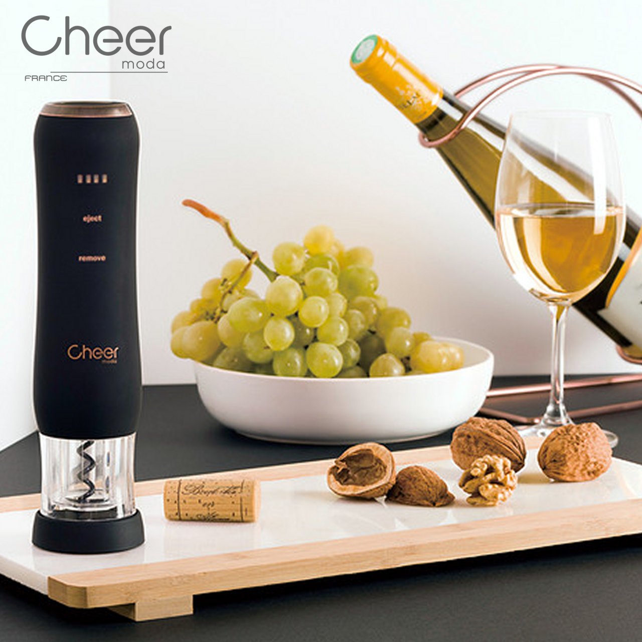 Pure apribottiglie elettrico automatico ricaricabile Cheer Moda CH43749 - immagine 10