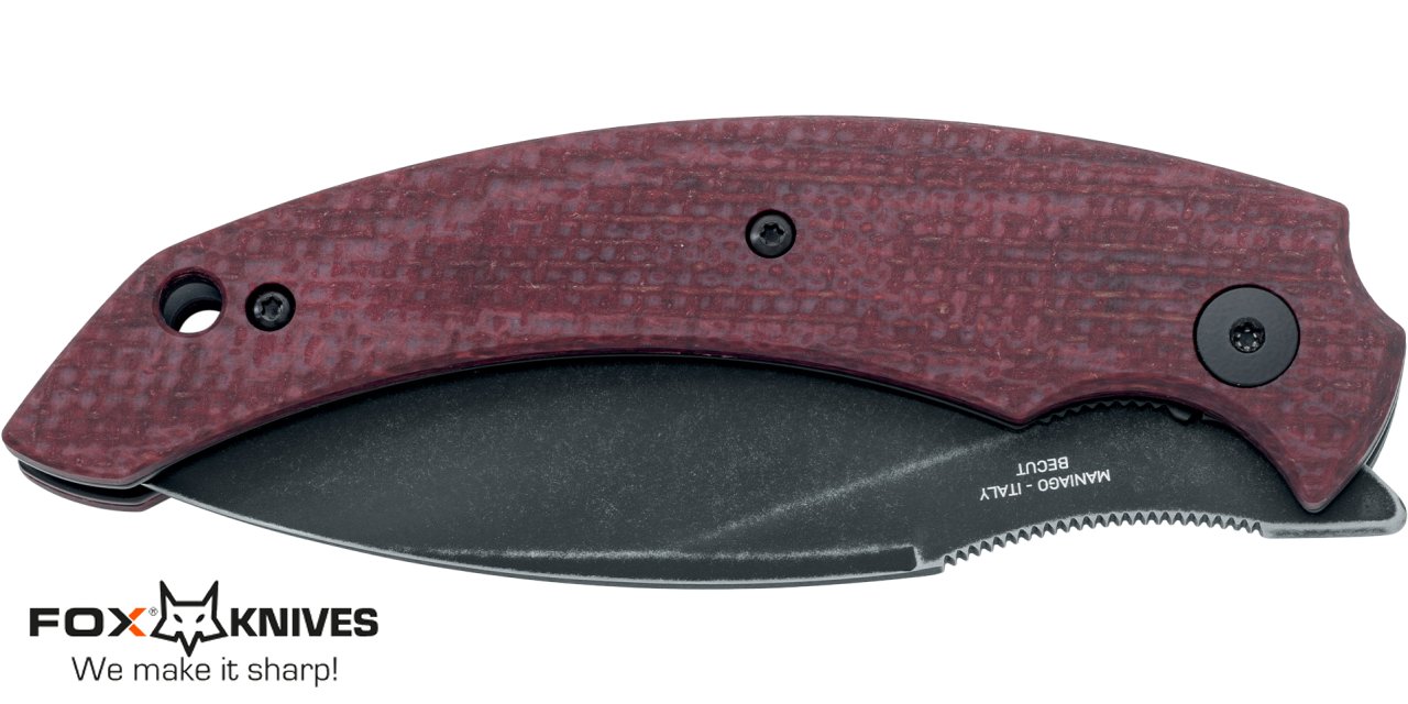 Coltello Fox Honos chiudibile Micarta Jute Plum FX-538 MP - immagine 3