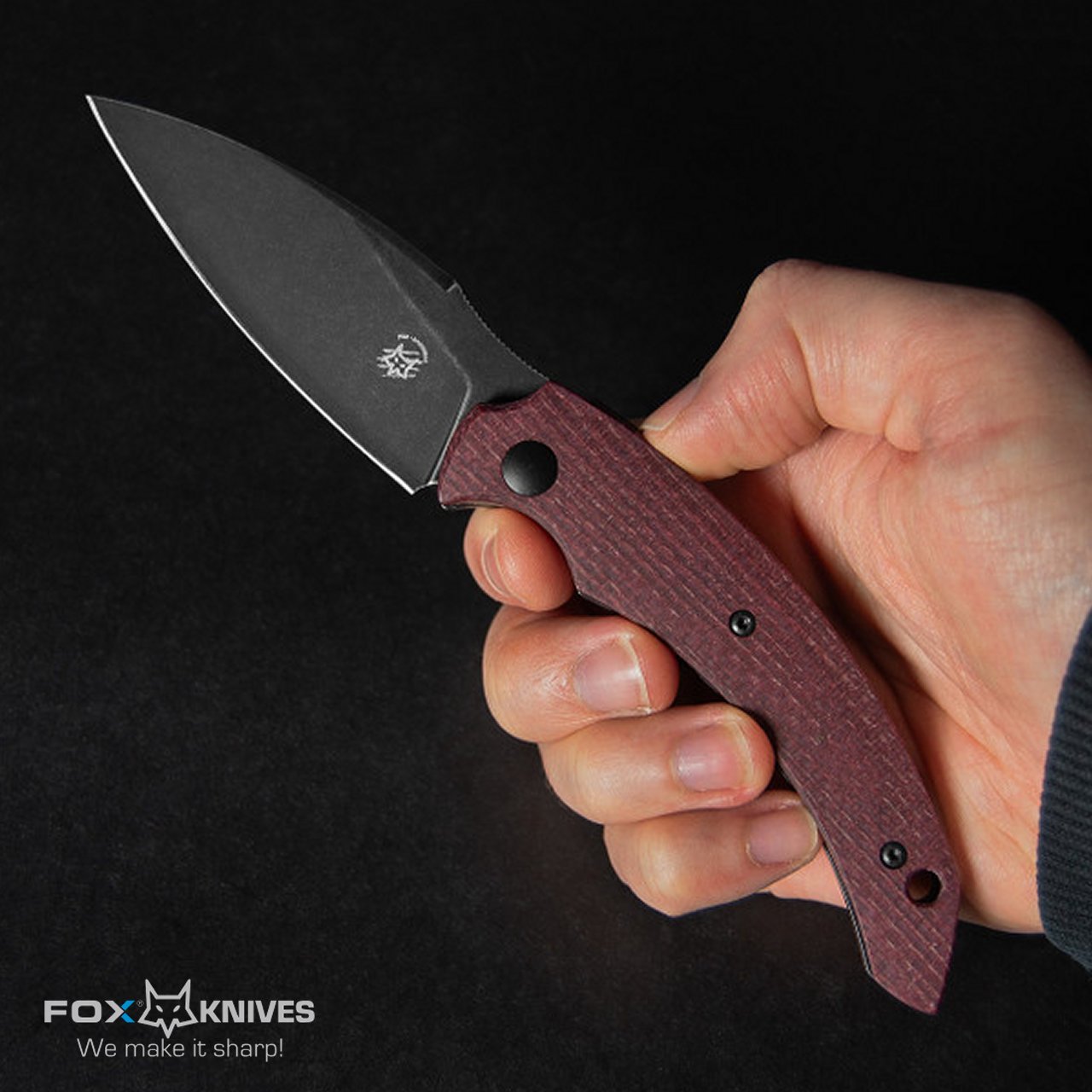 Coltello Fox Honos chiudibile Micarta Jute Plum FX-538 MP - immagine 6