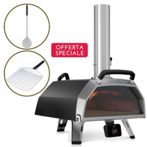 Kit forno pizza Ooni Karu 2 Pro + pala forata Ooni + Pala giro pizza Ooni