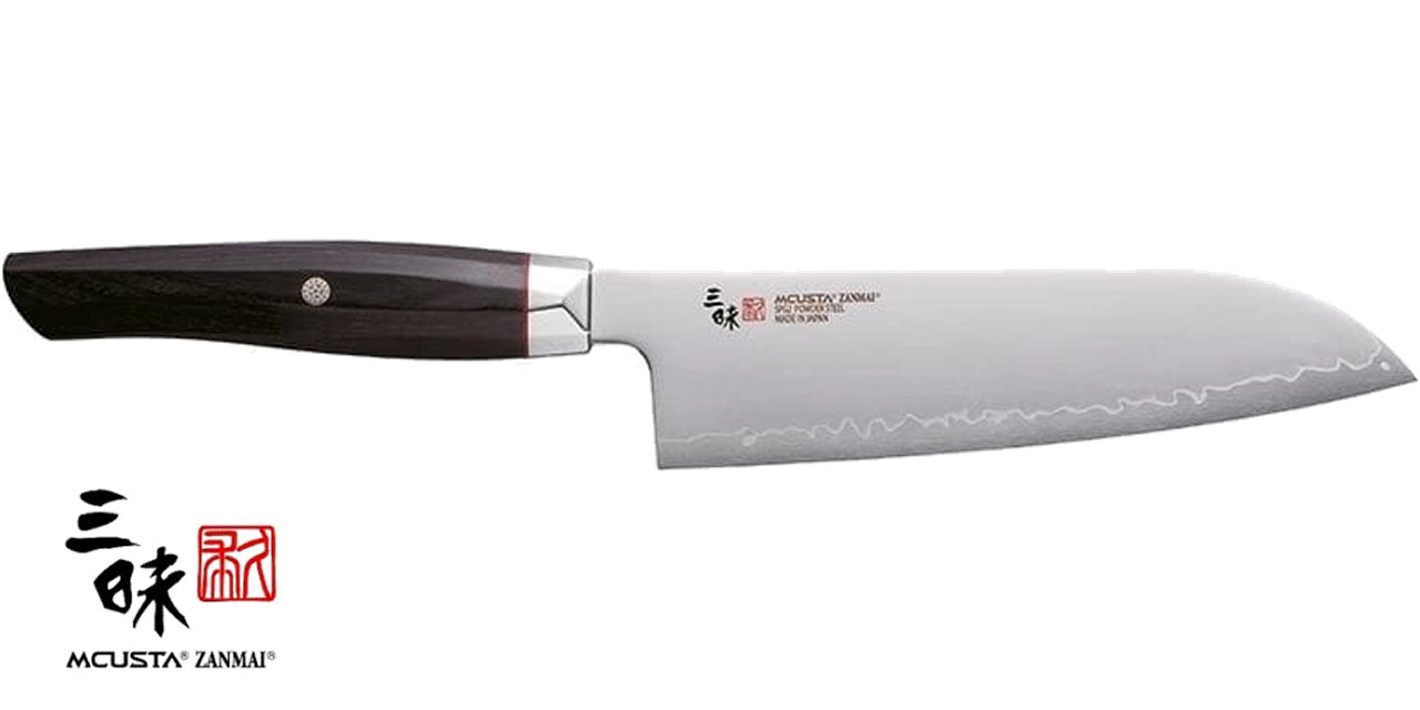 Coltello Santoku 18 cm Mcusta Zanmai Revolution Black ZRB-1203G - immagine 2