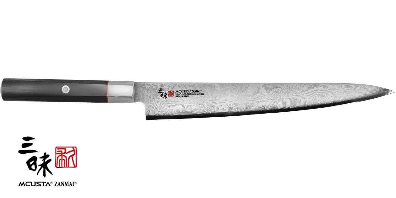 Coltello Sujihiki 24cm Mcusta Zanmai Hybrid Damascus Splash HZ2-3010DS - immagine 2