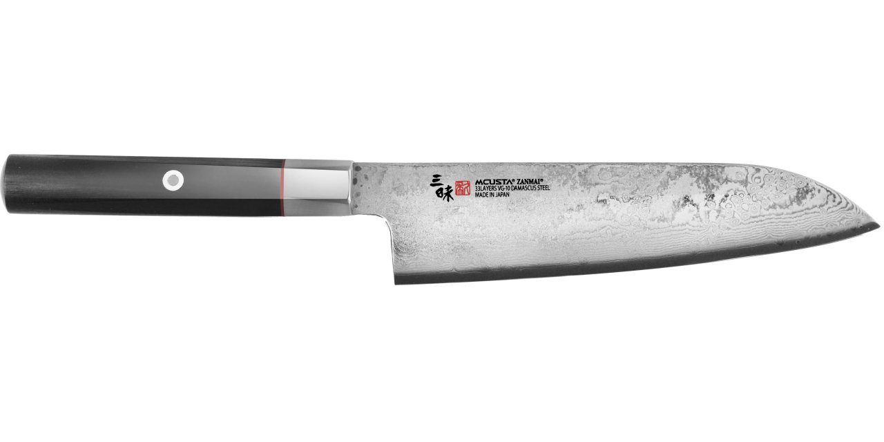 Coltello Santoku 18 cm Mcusta Zanmai Hybrid Damascus Splash HZ2-3003DS