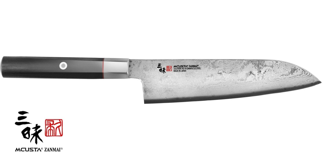 Coltello Santoku 18 cm Mcusta Zanmai Hybrid Damascus Splash HZ2-3003DS - immagine 2