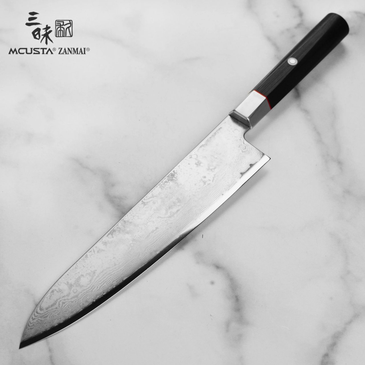 Coltello Gyuto 21 cm Mcusta Zanmai Hybrid Damascus Splash HZ2-3005DS - immagine 3