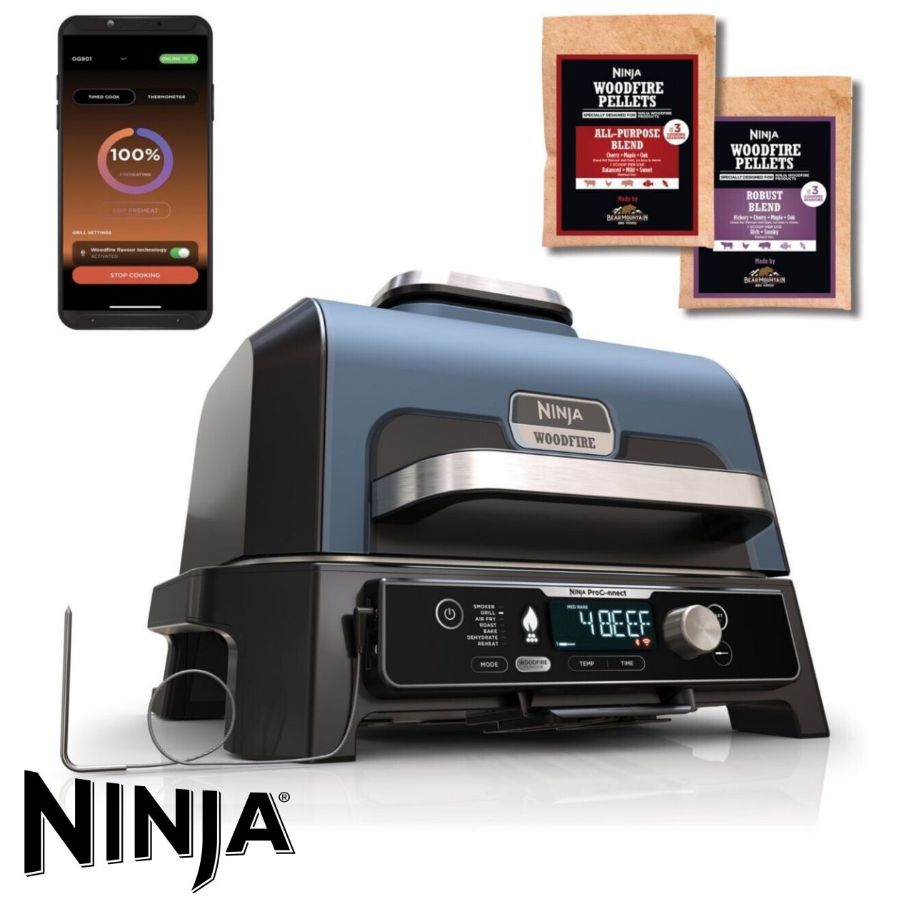 Barbecue ellettrico Ninja Woosdire Pro XL con affumicatore OG901EU - immagine 6