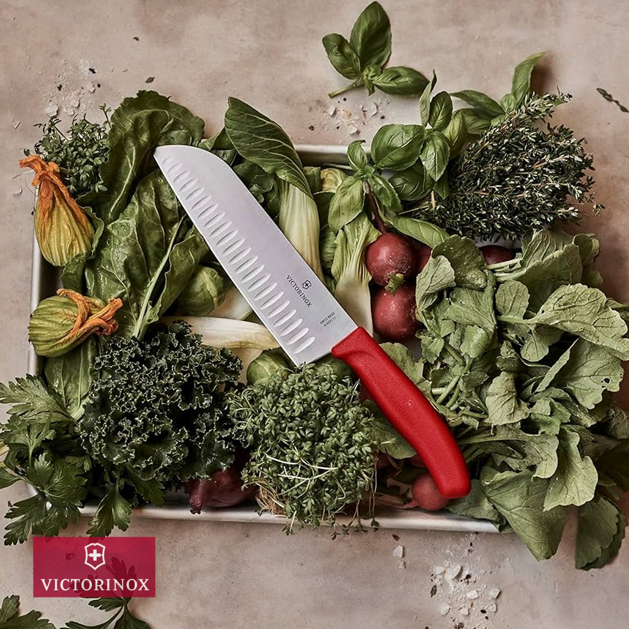 Coltello Santoku 17 cm Victorinox Classic colorato V-6.85 26.17L8B - immagine 4