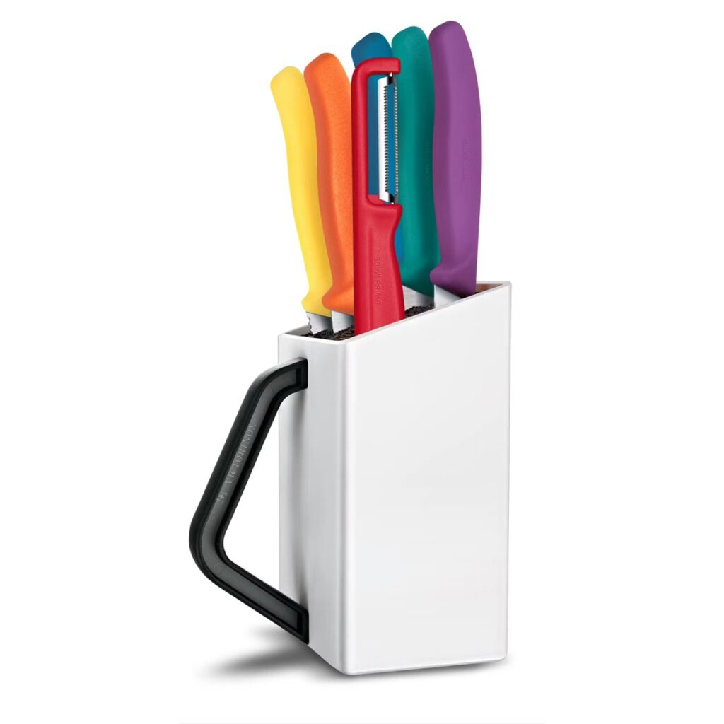 Ceppo Victorinox completo di utensili e coltelli colorati Swiss Line V-6.7126.6C1