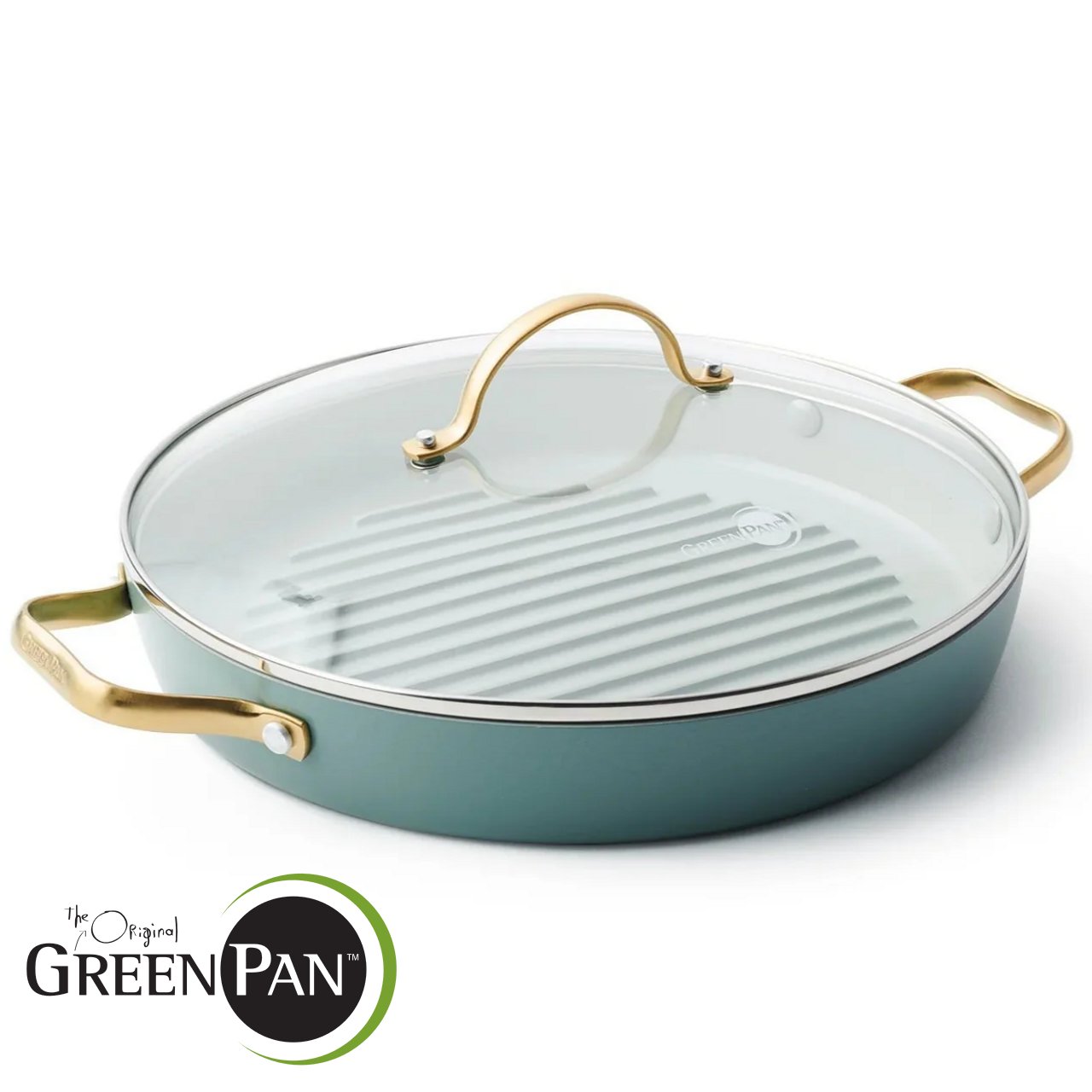 Bistecchiera GreenPan Padova 28 cm Sky Blue con coperchio CC002483-001 - immagine 2