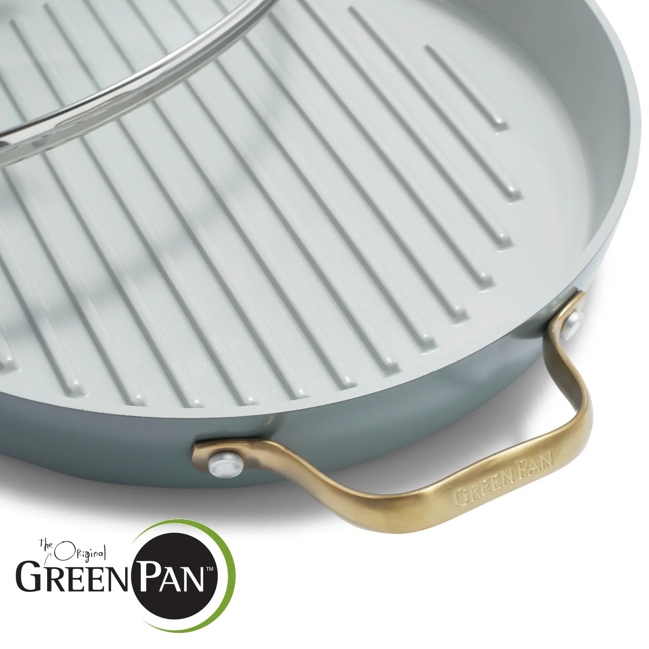 Bistecchiera GreenPan Padova 28 cm Sky Blue con coperchio CC002483-001 - immagine 6