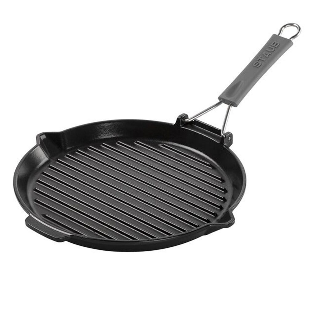 Bistecchiera Staub in ghisa rotonda con manico pieghevole 28 cm 1004036